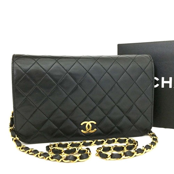 CHANEL Handbags - CHANEL Quilted Matelasse Push Lock Lambskin Bag